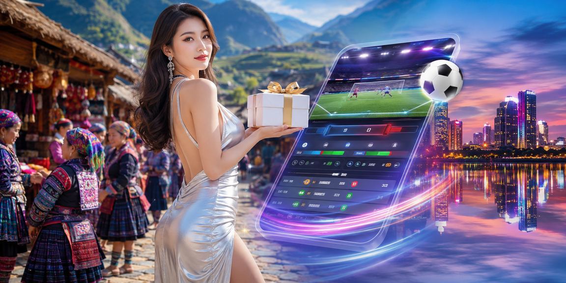 Người dùng trải nghiệm ứng dụng casino trực tuyến tại vùng núi Sa Pa với khung cảnh thiên nhiên